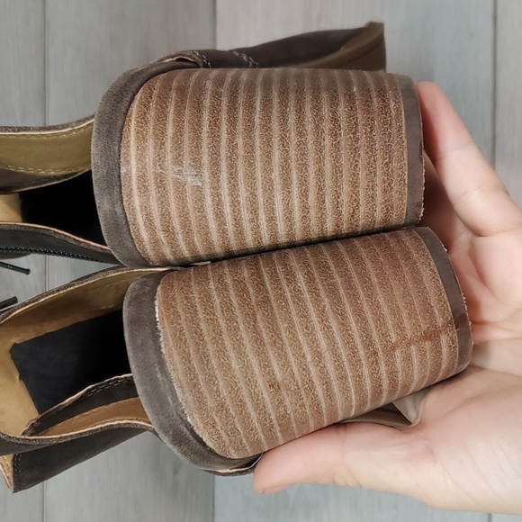 Lucky Brand Womens Jubai Peep Ankle Leather Heels Boots open toe shoes sz 10M - Picture 7 of 12